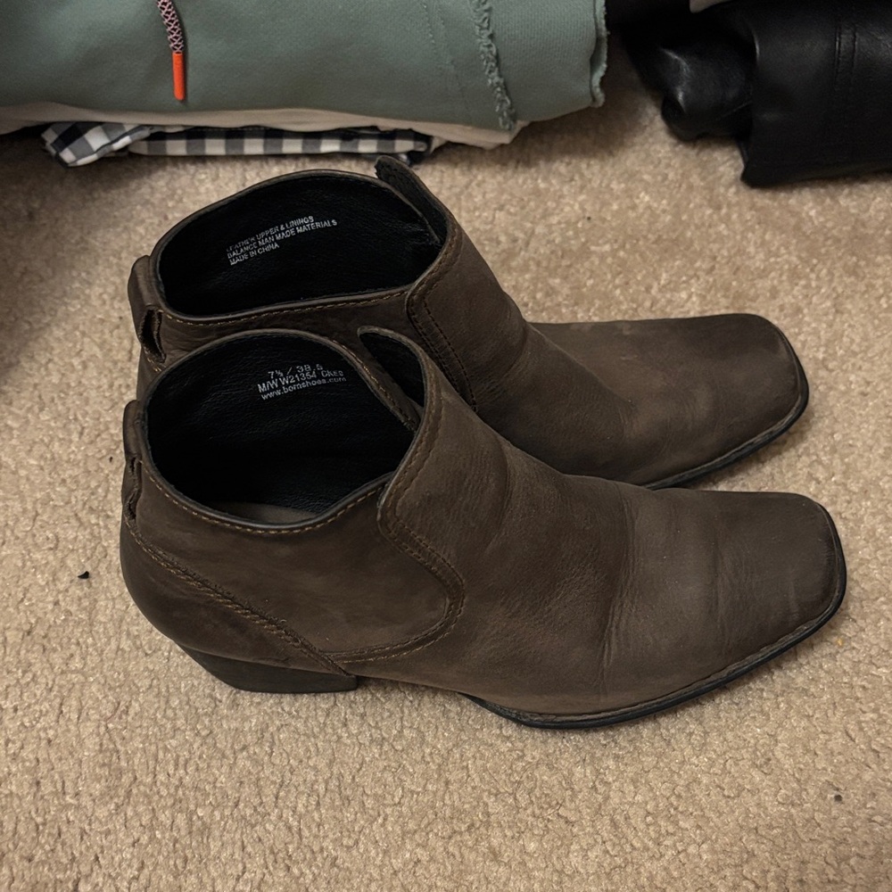 Born Brown Leather Ankle Boots